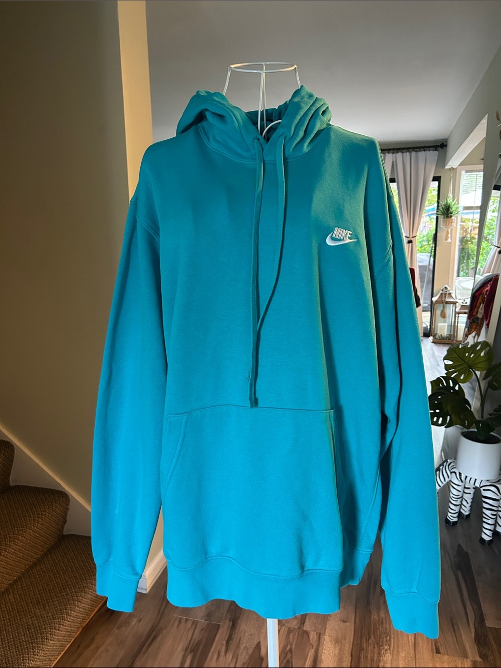 Nike Teal Pullover Hoodie with White Swoosh